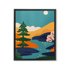 Nature forest mountain landscape art Framed Canvas Print Gallery Image 6