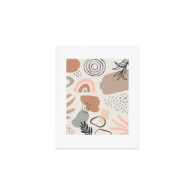 Organic abstract nature art shapes collection Art Print Gallery Image 1