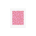Pink line doodle squiggle pattern Art Print Gallery Image 1