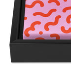 Pink line doodle squiggle pattern Framed Canvas Print Gallery Image 3