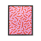 Pink line doodle squiggle pattern Framed Canvas Print Gallery Image 8