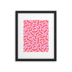 Pink line doodle squiggle pattern Framed Art Print Gallery Image 6