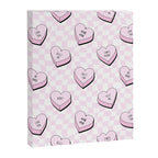 Pink love heart candy checkered pattern Canvas Print Gallery Image 8