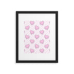 Pink love heart candy checkered pattern Framed Art Print Gallery Image 6