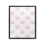 Pink love heart candy pattern Framed Canvas Print Gallery Image 8