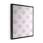 Pink love heart candy pattern Framed Canvas Print Gallery Image 2