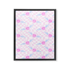 Pink love heart face checkered pattern Framed Canvas Print Gallery Image 8
