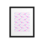 Pink love heart face checkered pattern Framed Art Print Gallery Image 6