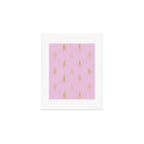 Pink pine tree doodle art pattern Art Print Gallery Image 1
