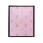 Pink pine tree doodle art pattern Framed Canvas Print Gallery Image 8