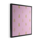 Pink pine tree doodle art pattern Framed Canvas Print Gallery Image 2