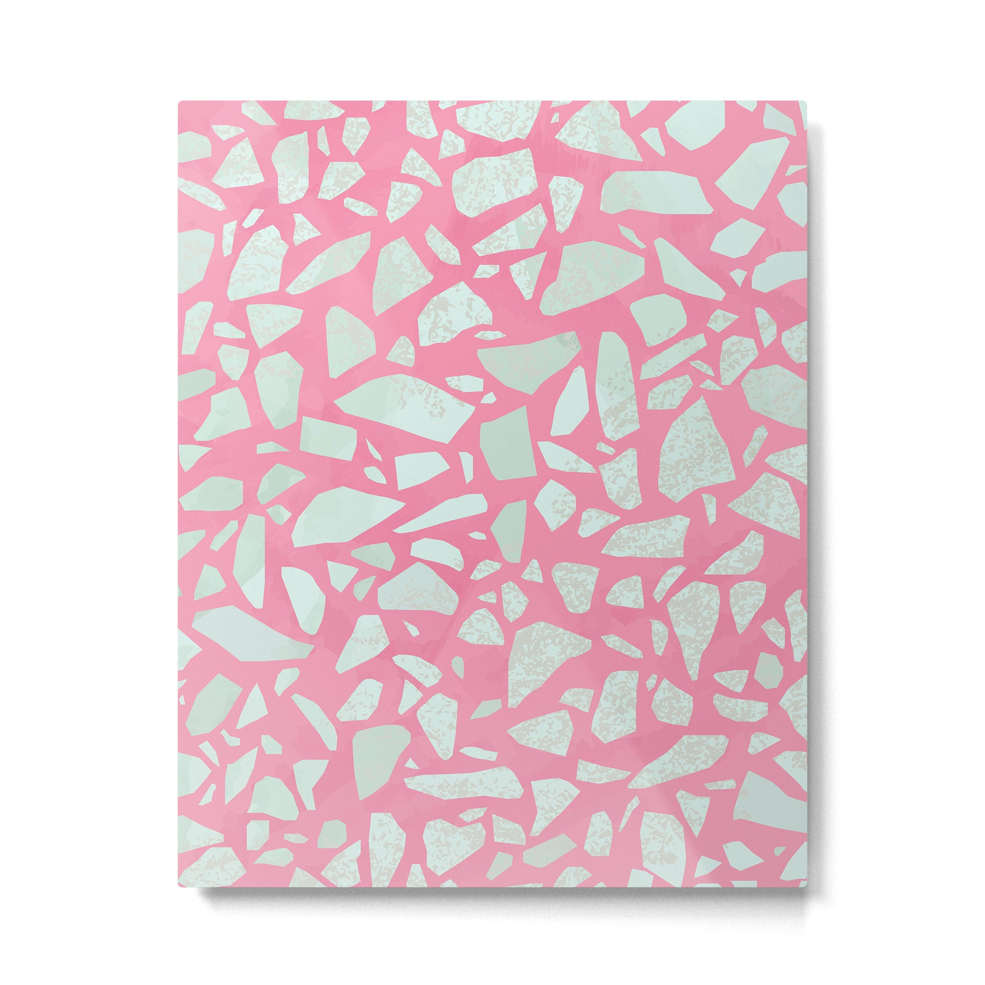 Pink terrazzo flooring seamless pattern with colorful marble rocks Metal Print Gallery Image 6