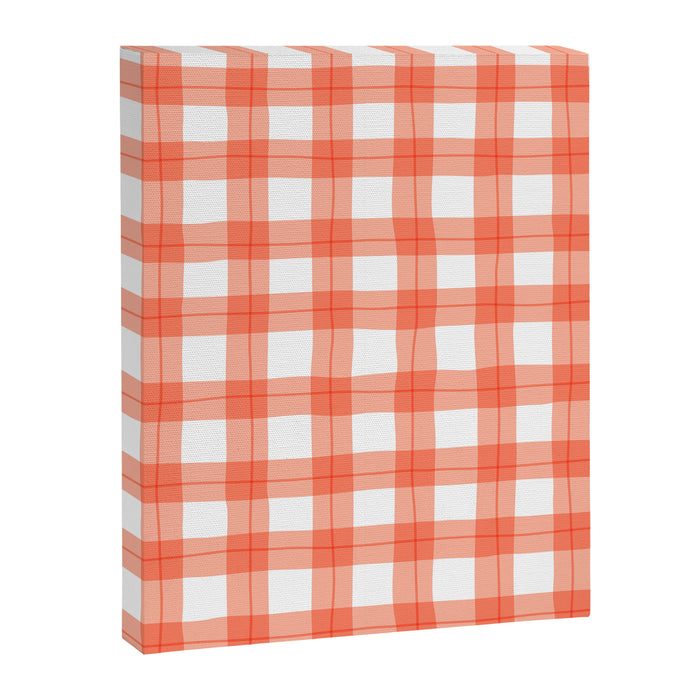 Red geometric plaid gingham pattern Canvas Print Gallery Image 1