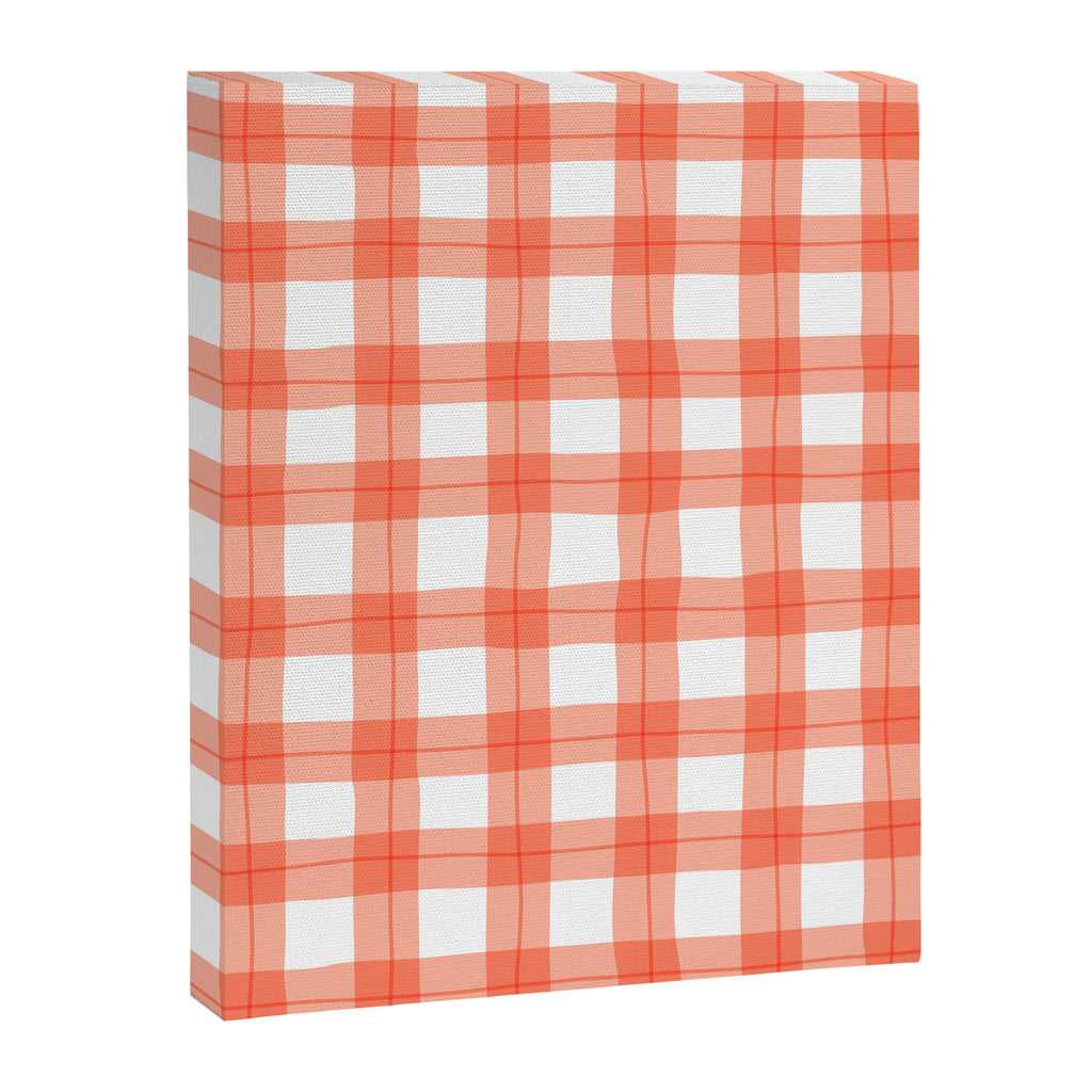 Red geometric plaid gingham pattern Canvas Print Gallery Image 8