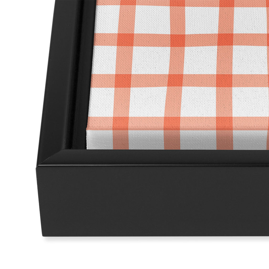 Red geometric plaid gingham pattern Framed Canvas Print Gallery Image 3