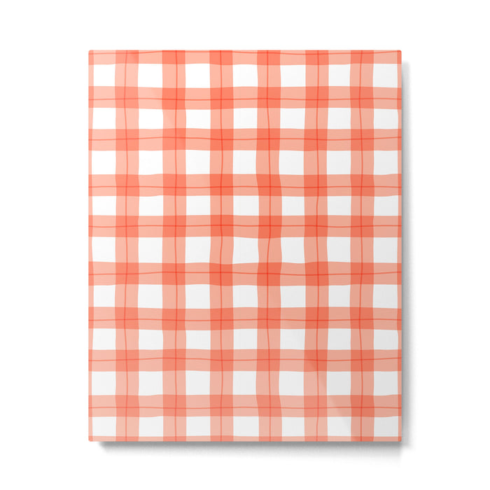Red geometric plaid gingham pattern Metal Print Gallery Image 1