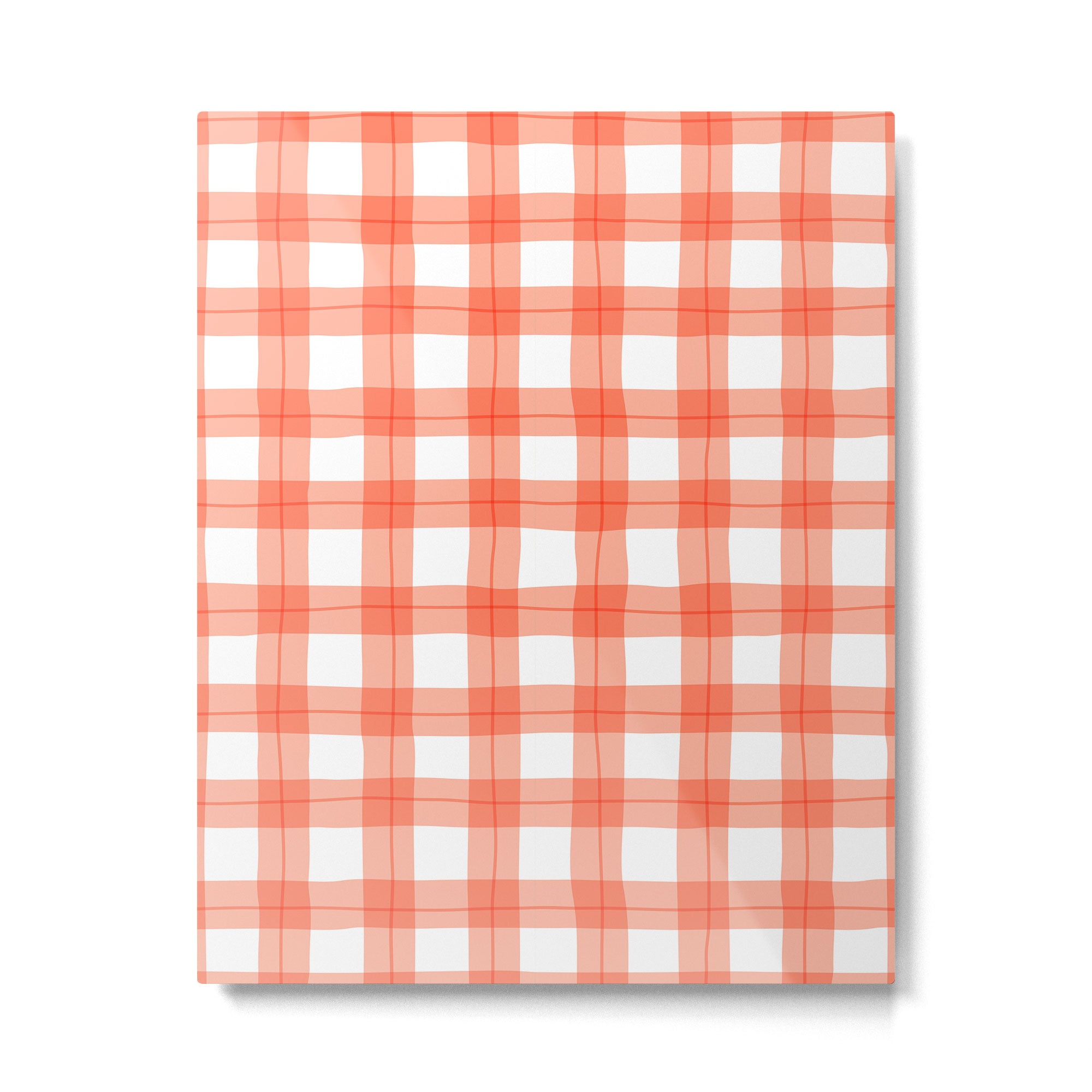 Red geometric plaid gingham pattern Metal Print Gallery Image 6
