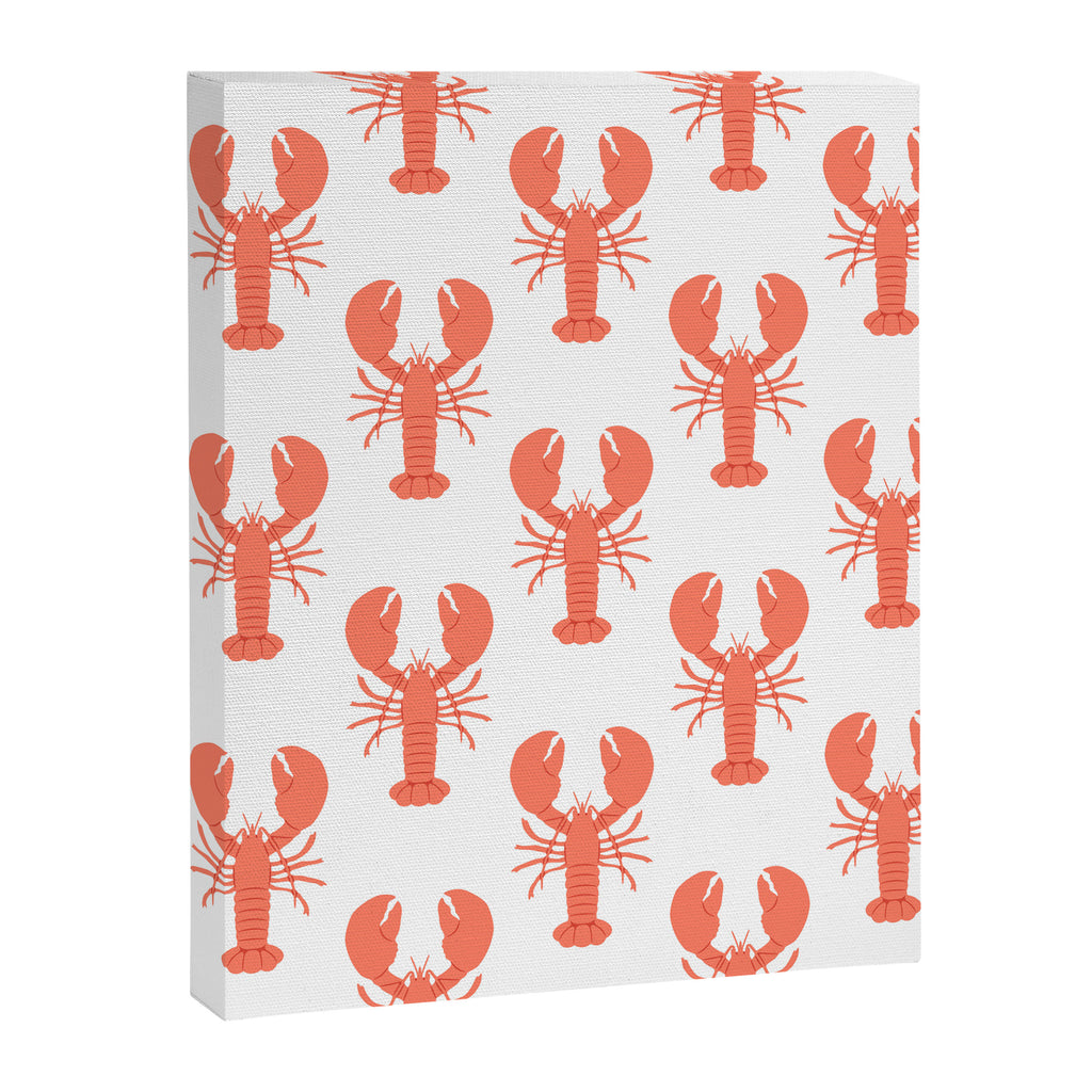 Red lobster sea food animal cartoon pattern Canvas Print Gallery Image 8