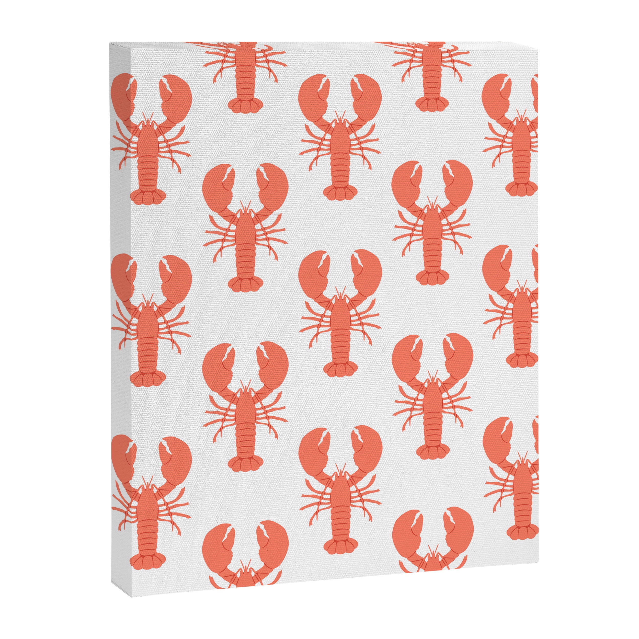 Red lobster sea food animal cartoon pattern Canvas Print Gallery Image 8