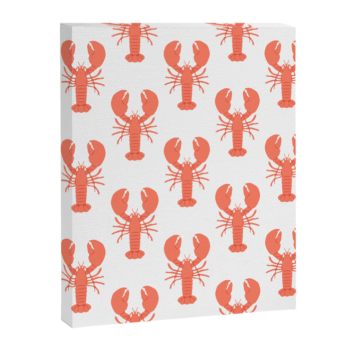 Red lobster sea food animal cartoon pattern Canvas Print Gallery Image 1
