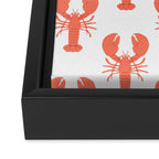 Red lobster sea food animal cartoon pattern Framed Canvas Print Gallery Image 3