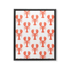 Red lobster sea food animal cartoon pattern Framed Canvas Print Gallery Image 8