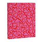 Red love heart cartoon pattern Canvas Print Gallery Image 8