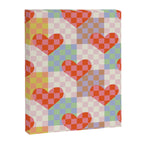 Red love heart checkered patchwork pattern Canvas Print Gallery Image 8