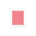 Red love heart checkered pattern Art Print Gallery Image 1