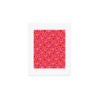 Red love heart checkered pattern Art Print Gallery Image 1