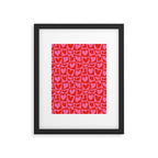 Red love heart checkered pattern Framed Art Print Gallery Image 6