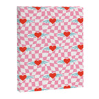 Red love heart checkered pattern Canvas Print Gallery Image 8