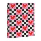 Red love heart checkered pattern Canvas Print Gallery Image 8