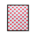 Red love heart checkered pattern Framed Canvas Print Gallery Image 8