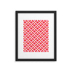 Red love heart checkered pattern Framed Art Print Gallery Image 6