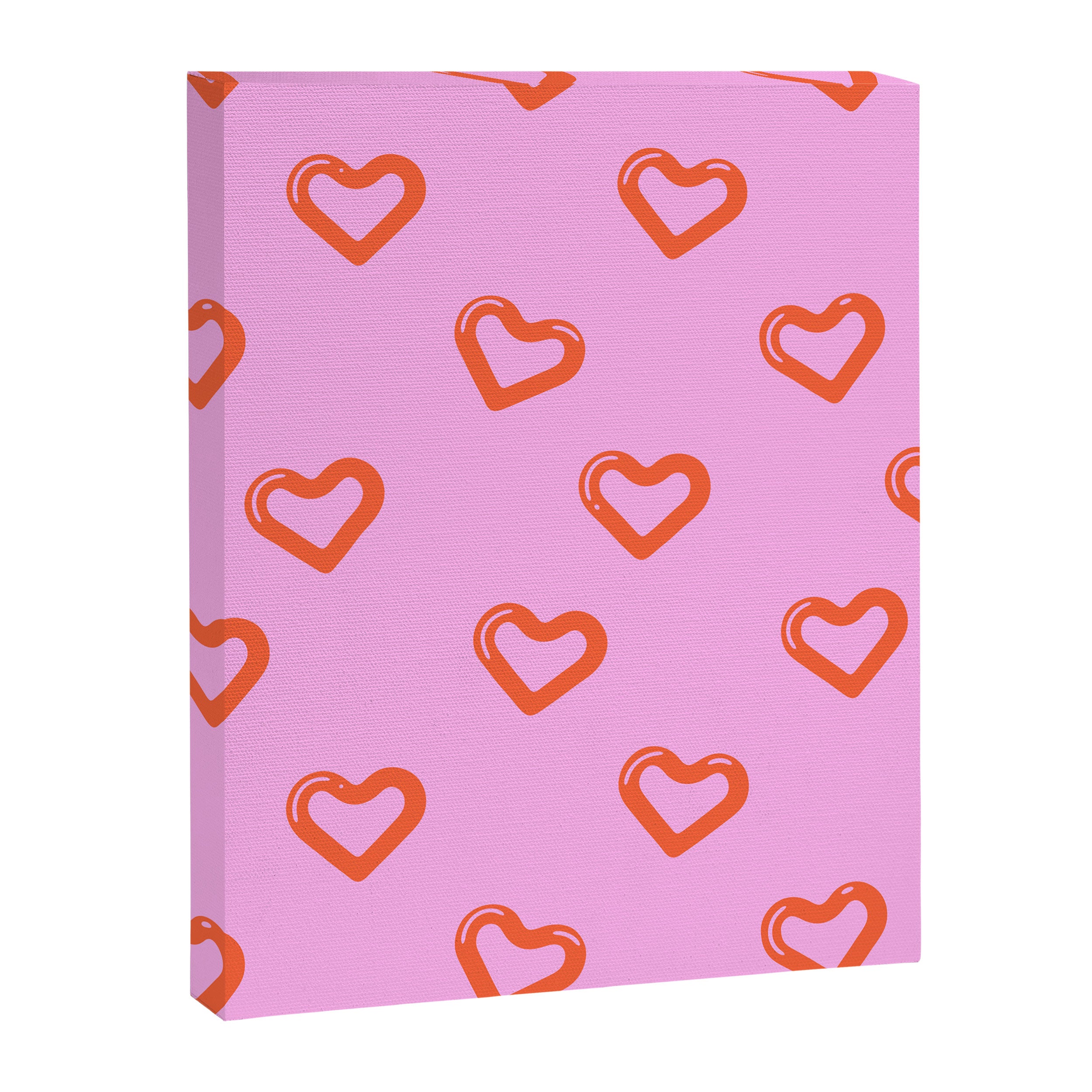 Red love heart shape pattern Canvas Print Gallery Image 8