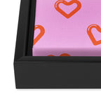 Red love heart shape pattern Framed Canvas Print Gallery Image 3