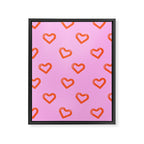 Red love heart shape pattern Framed Canvas Print Gallery Image 8