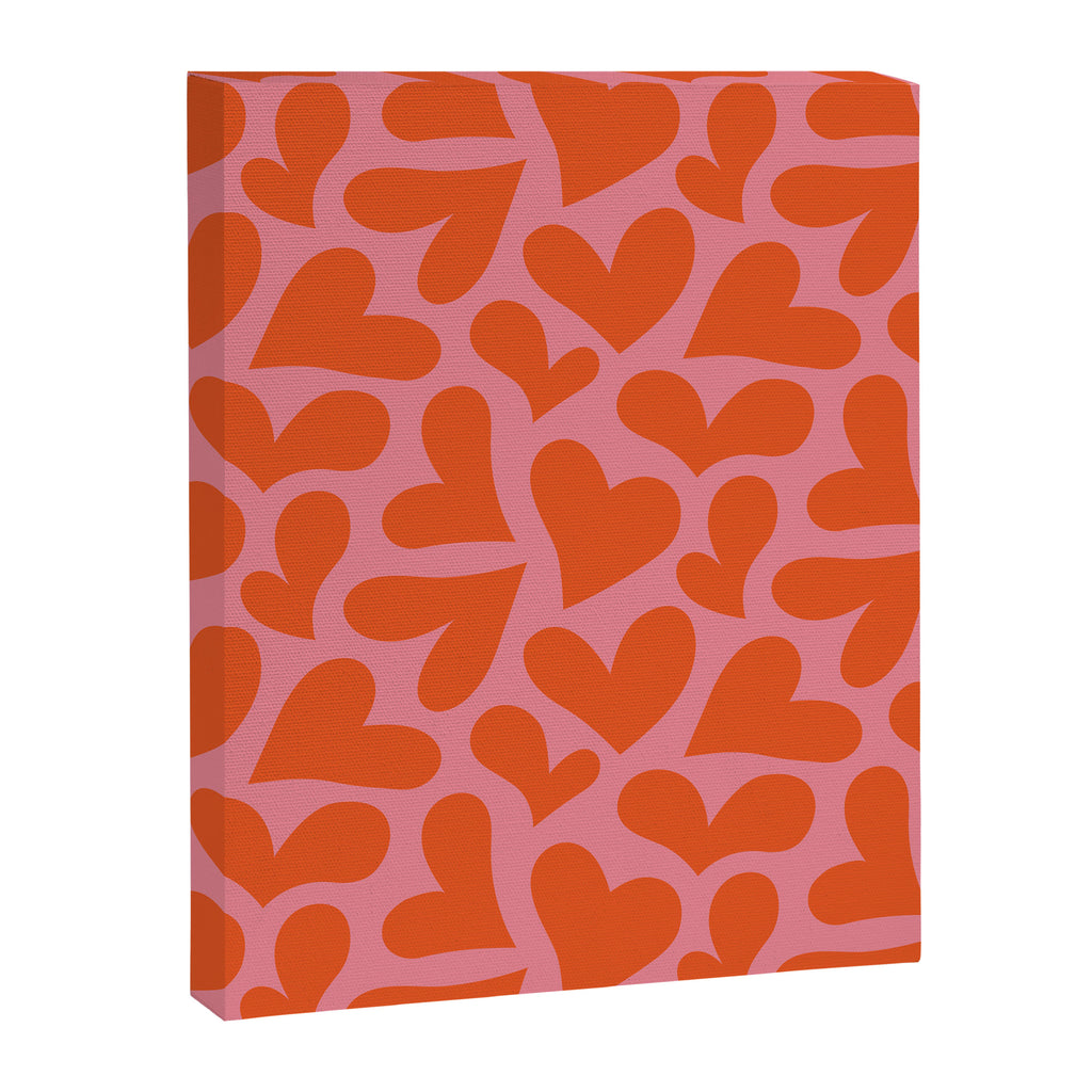 Red love heart shape pattern Canvas Print Gallery Image 8