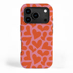 Red love heart shape pattern iPhone Case Gallery Image 1