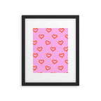 Red love heart shape pattern Framed Art Print Gallery Image 6