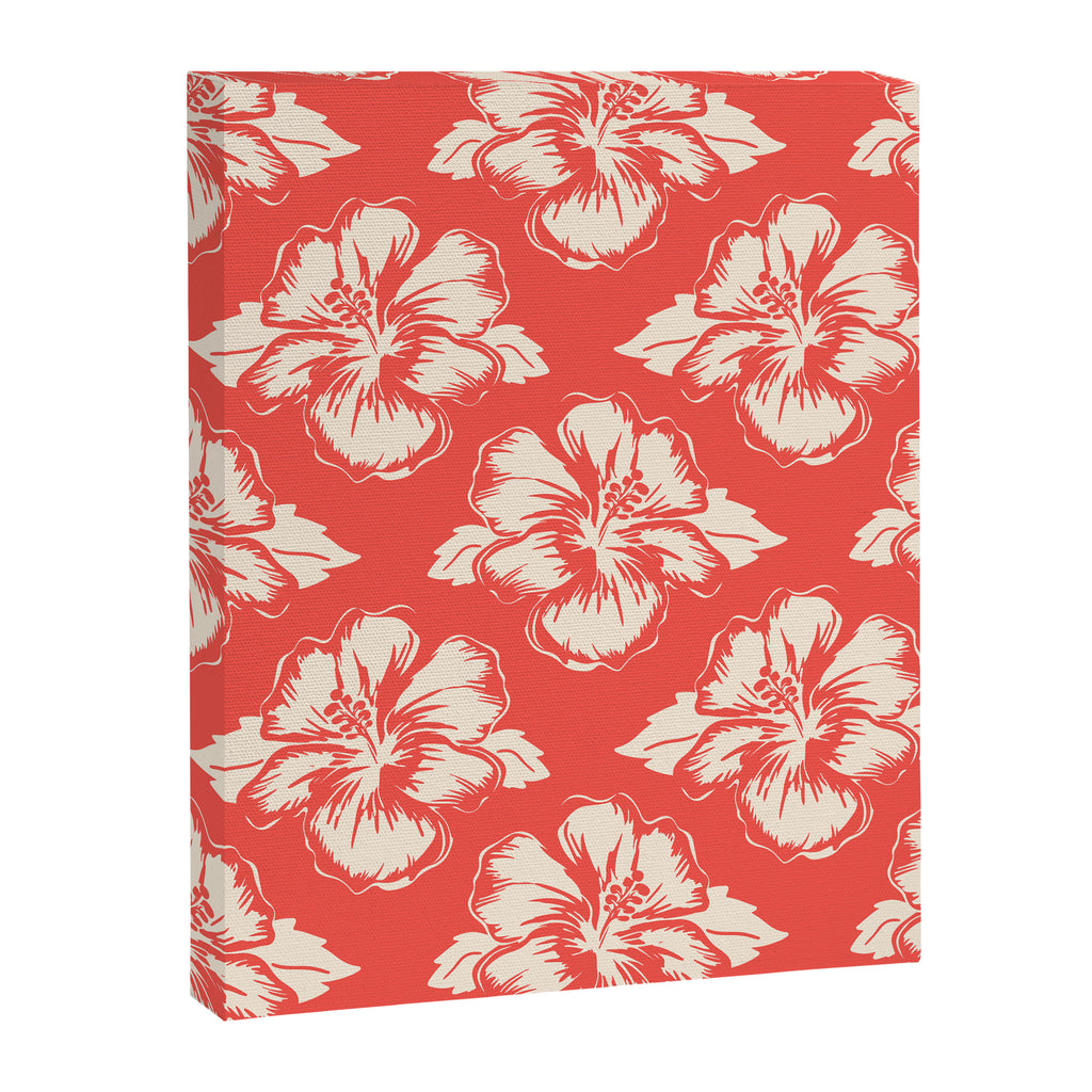 Red tropical summer flower art pattern Canvas Print Gallery Image 8