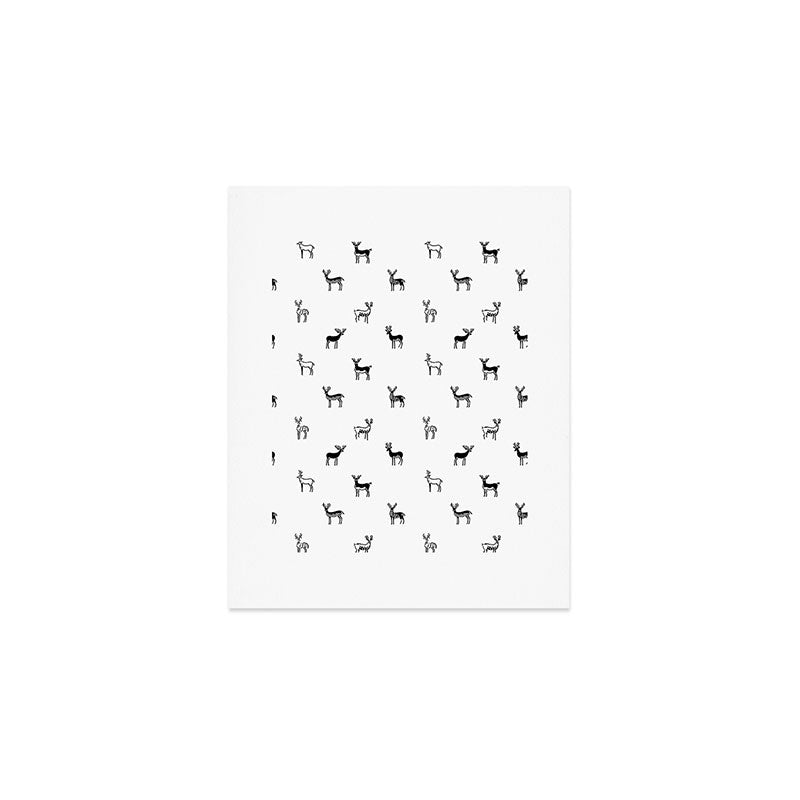 Reindeer animal doodle art pattern Art Print Gallery Image 1