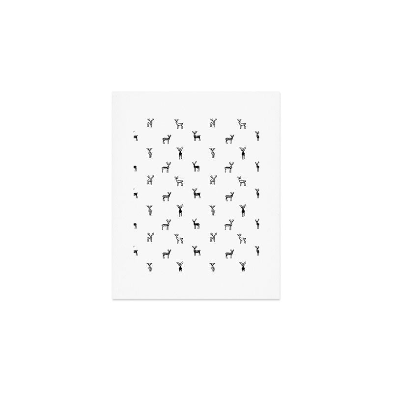 Reindeer animal doodle art pattern Art Print Gallery Image 1