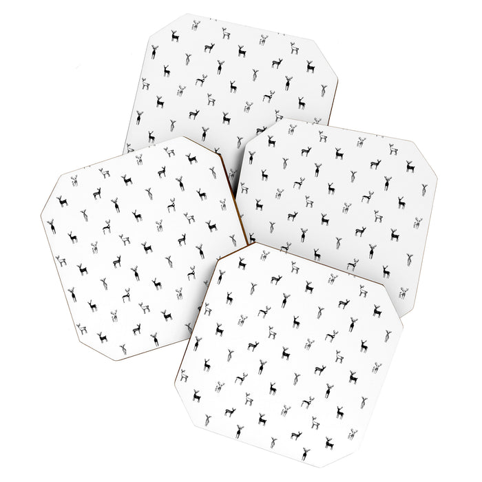 Reindeer animal doodle art pattern Coaster Gallery Image 1