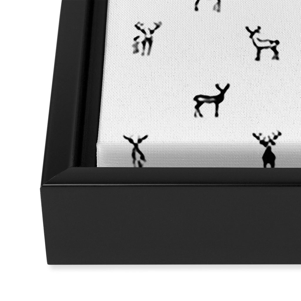 Reindeer animal doodle art pattern Framed Canvas Print Gallery Image 3