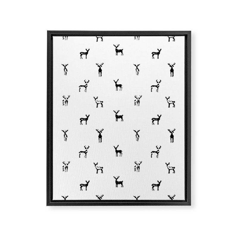Reindeer animal doodle art pattern Framed Canvas Print Gallery Image 8