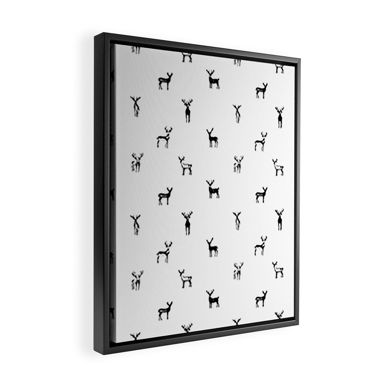 Reindeer animal doodle art pattern Framed Canvas Print Gallery Image 2