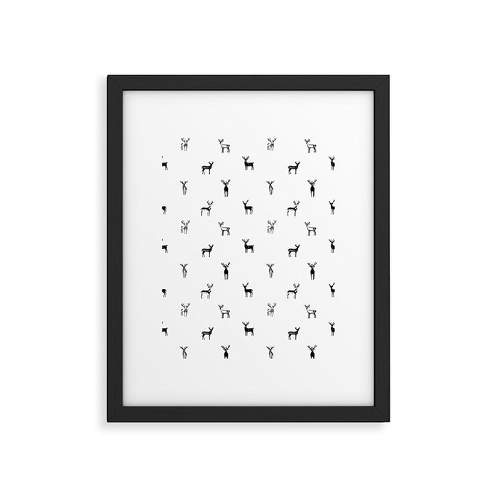 Reindeer animal doodle art pattern Framed Art Print Gallery Image 1