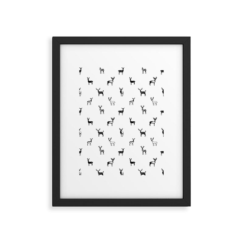 Reindeer animal doodle art pattern Framed Art Print Gallery Image 6